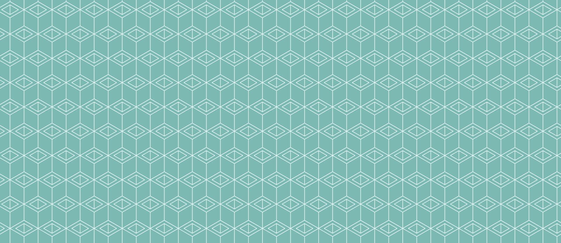 Subtle teal geometric pattern. Elegant, repeating design of interconnected cubes creates a sense of depth and order. Ideal for website backgrounds, textile prints, or packaging. vector