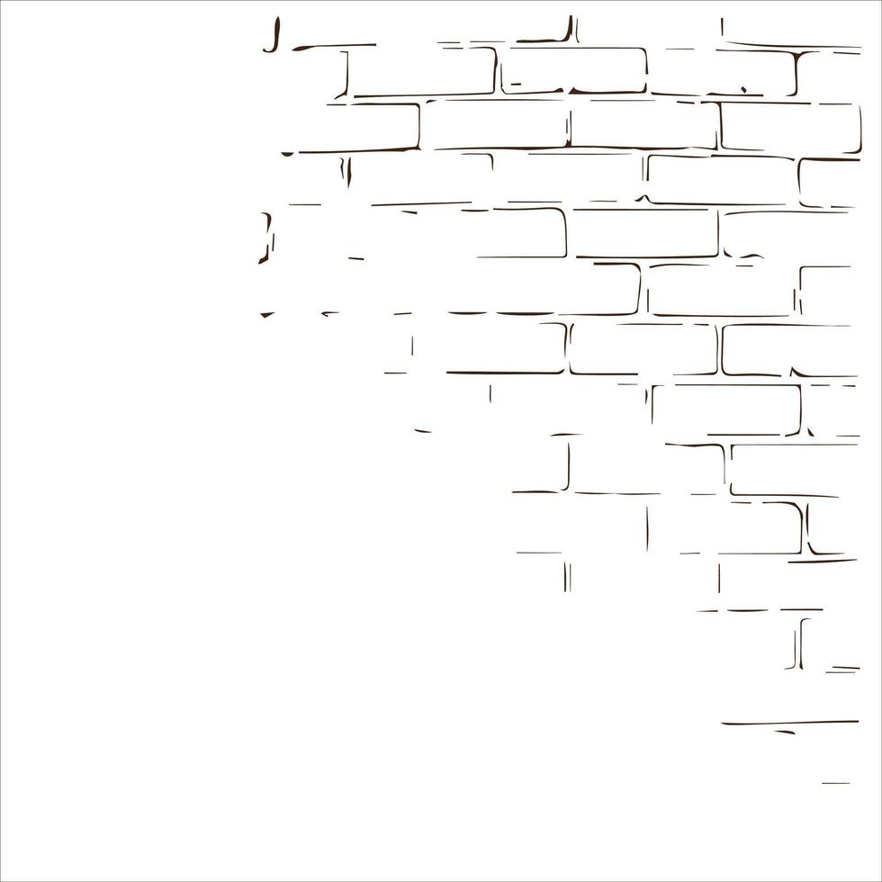 A brick wall with a white background vector