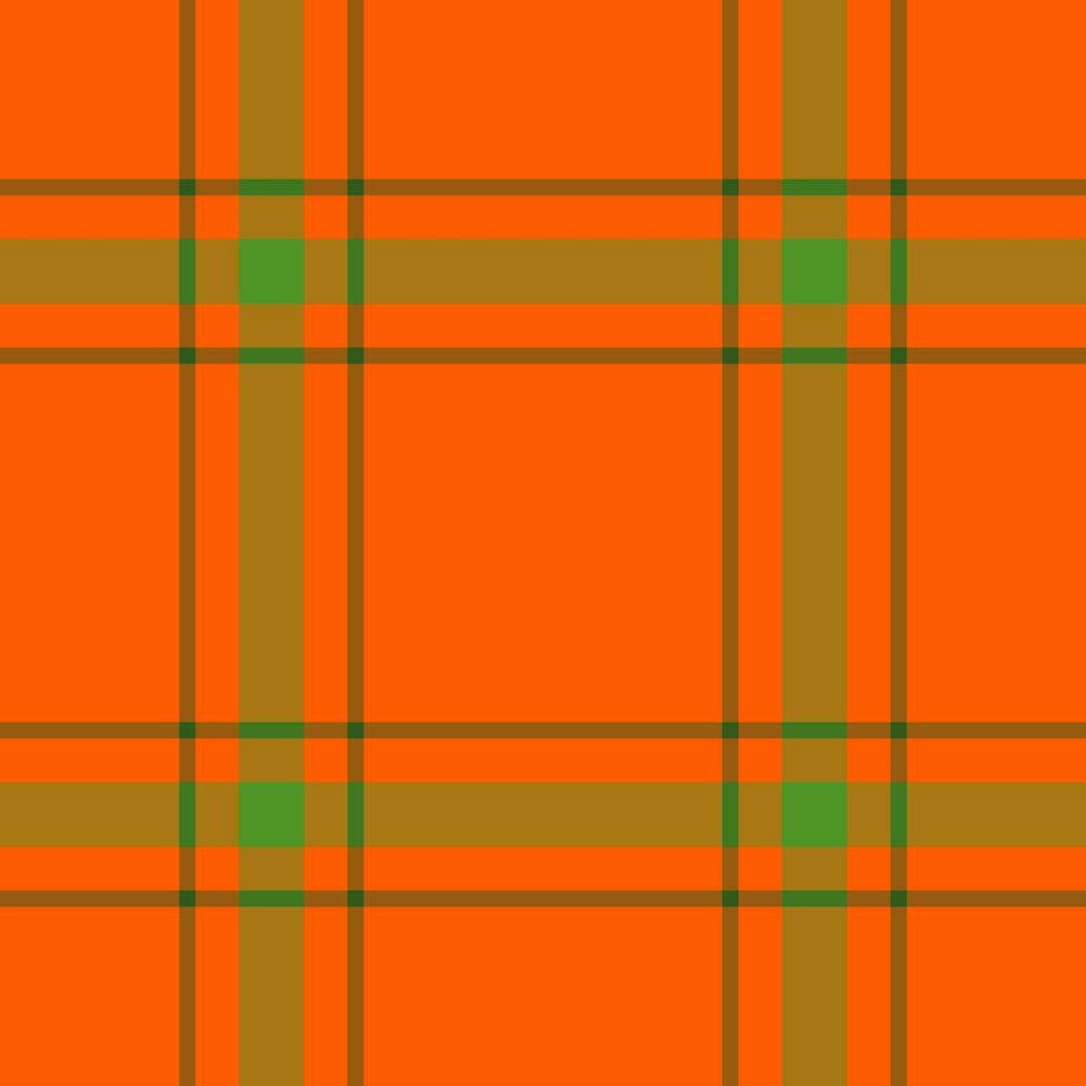 Vibrant orange, green, and brown plaid pattern. Perfect for textile design, autumnal themes, or adding a pop of color to your projects. vector
