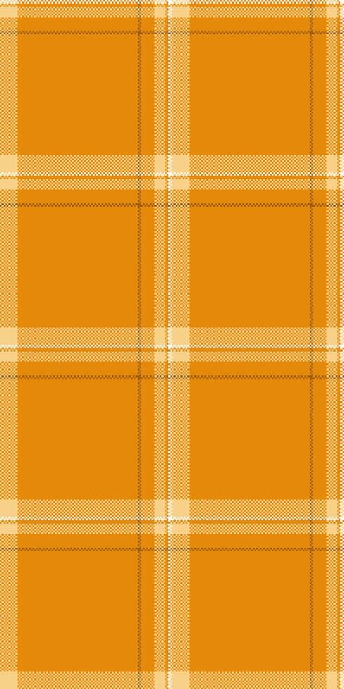 Warm autumnal plaid pattern in rich orange and cream. Perfect for textile design, website backgrounds, or seasonal branding. This simple yet elegant texture evokes feelings of comfort and warmth. vector