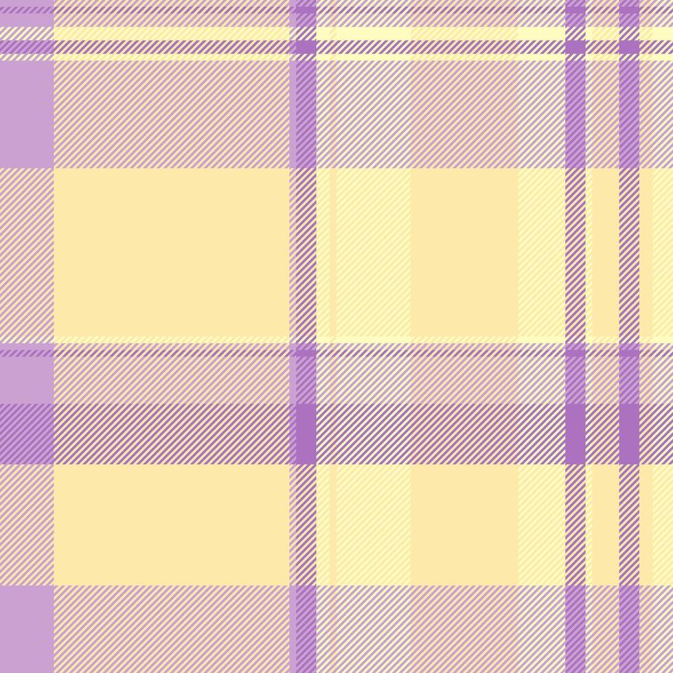 Soft pastel plaid pattern in yellow and lavender. Ideal for textile design, fashion, websites, and stationery. vector