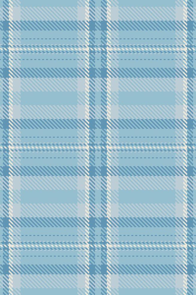White texture tartan, native seamless check plaid. Checked pattern fabric background textile in light and cyan colors. vector