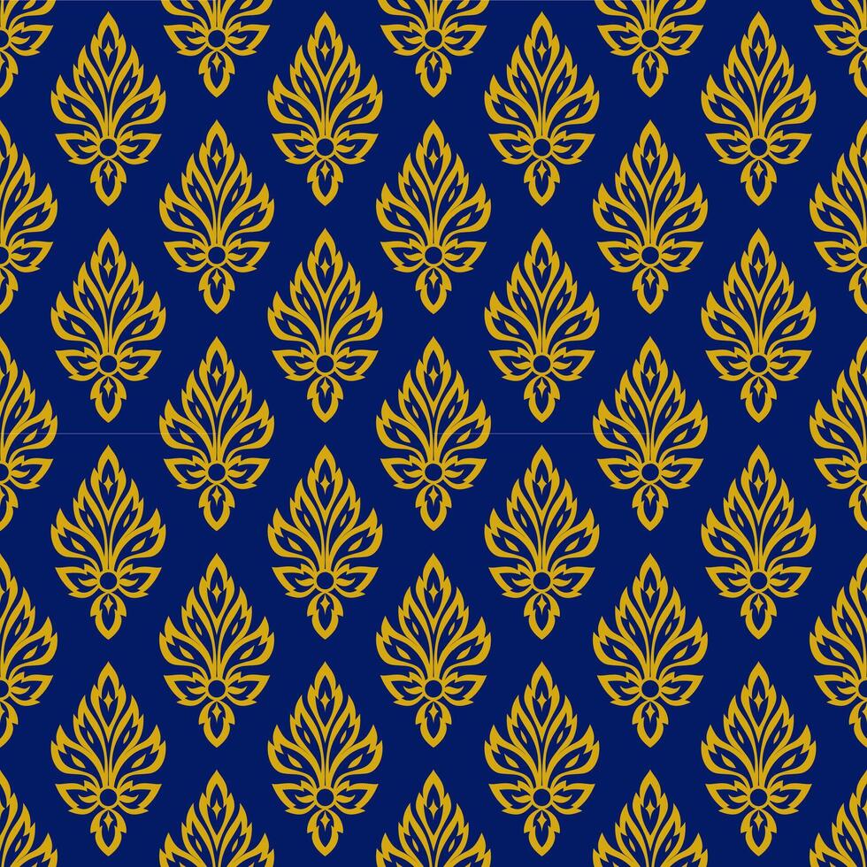 Golden damask seamless pattern fabric vector