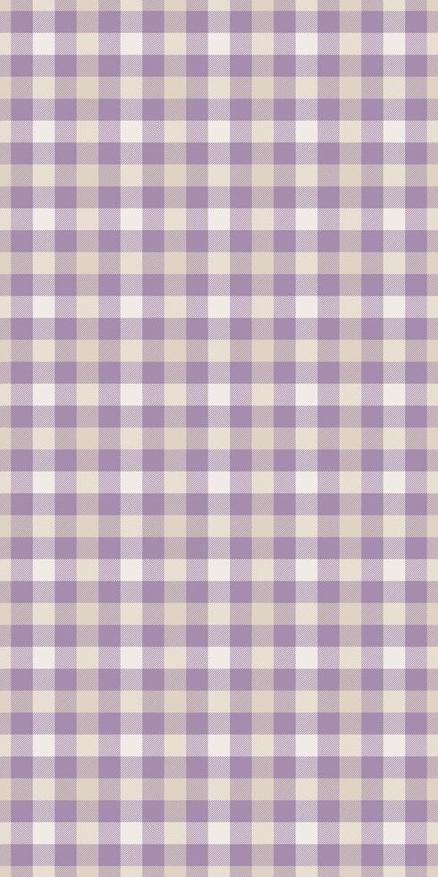 Subtle pastel purple and beige gingham check pattern. Perfect for backgrounds, textile designs, or scrapbooking projects. Evokes a feeling of calmness and understated elegance. vector