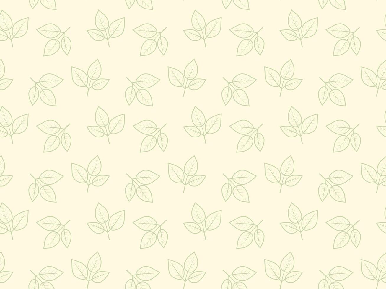 Elegant pastel green leaf pattern on a soft yellow background. Perfect for website backgrounds, packaging design, or textile prints. vector