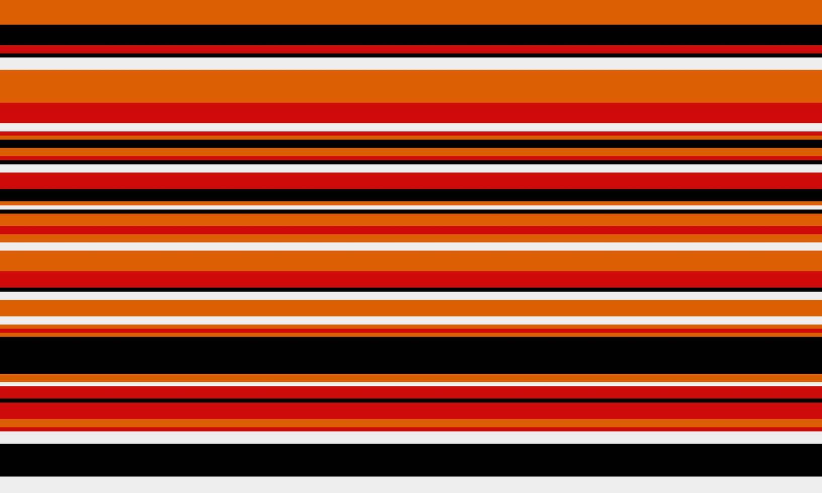 Vibrant horizontal stripes in bold orange, red, black, and white create a dynamic, eyecatching pattern. vector