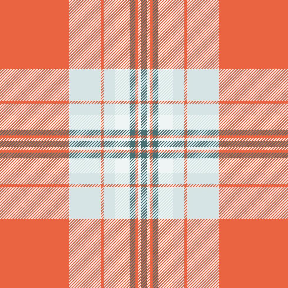 Vibrant coral and teal plaid pattern. Perfect for textile design, autumnal projects, or adding a touch of rustic charm. vector