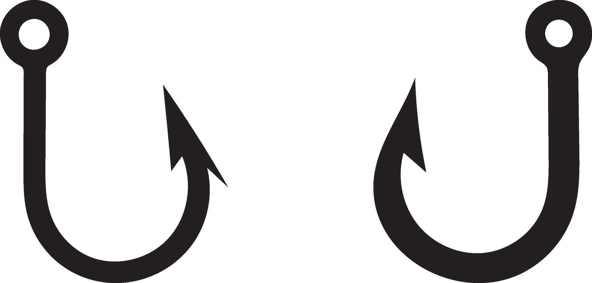 Fishing Hook Logo Set, Scalable Illustration Icons And Fish Symbol Graphics vector