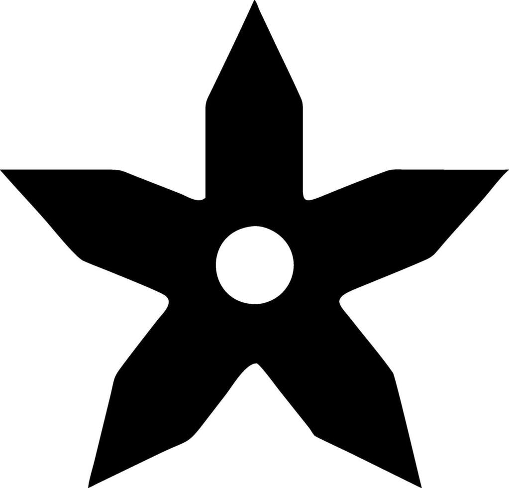 Classic Shuriken with Sharp Edges vector