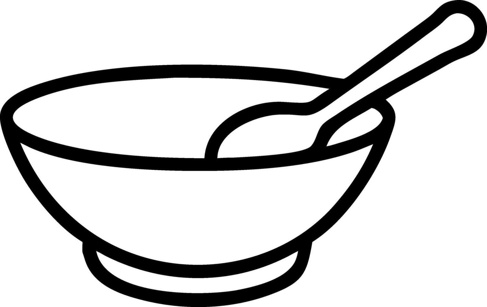Natural Wood Bowl and Spoon Set vector