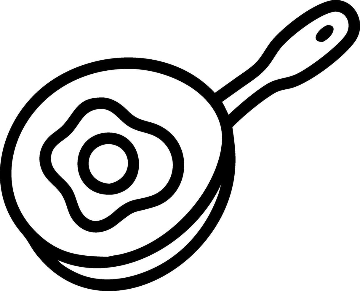 Geometric Frying Egg and Pan Illustration vector