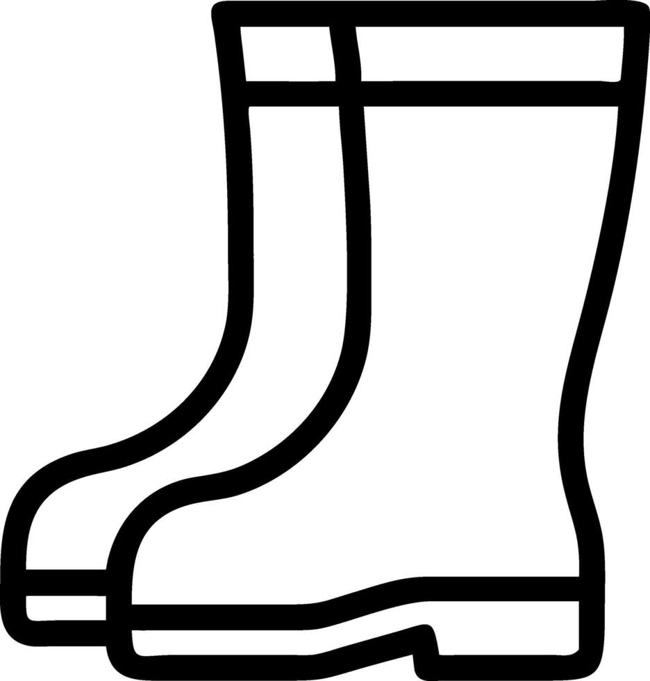 Elegant Rubber Boots with a Sleek Finish vector