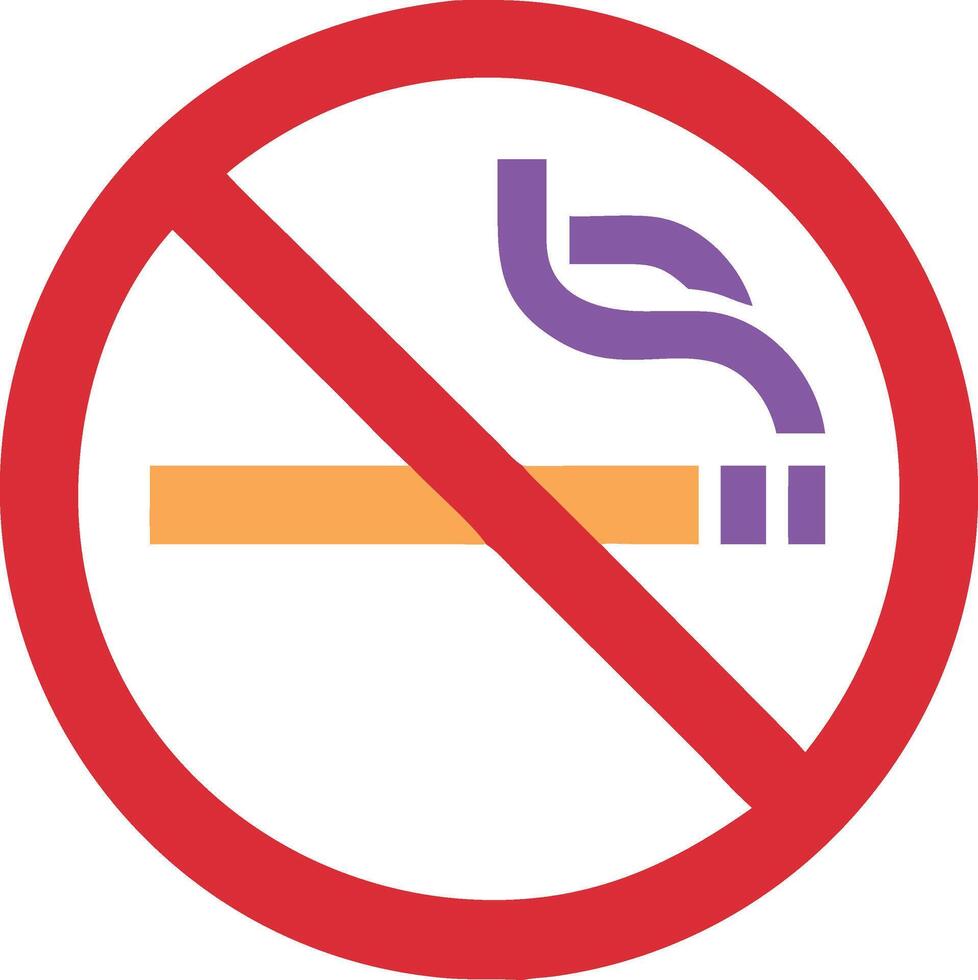 Classic No Smoking Sign with Universal Symbol vector