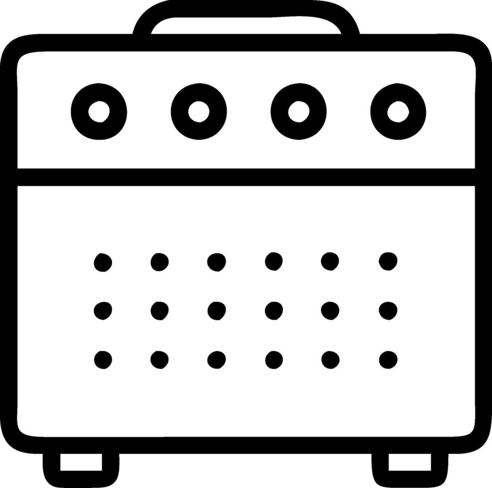 High-Detail Guitar Amplifier Graphic vector