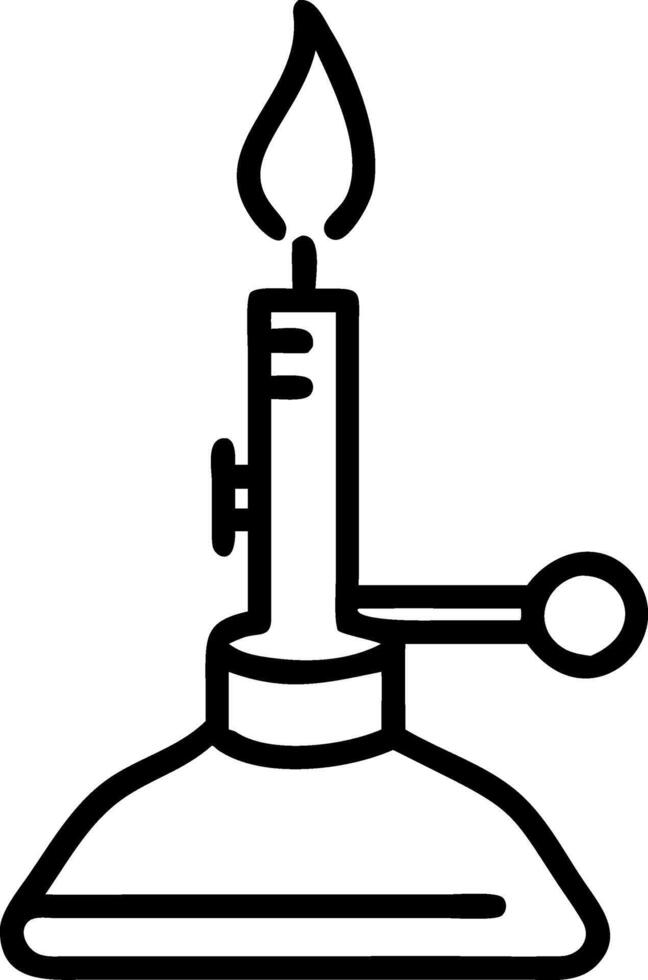 Laboratory Bunsen Burner with Blue Flame vector