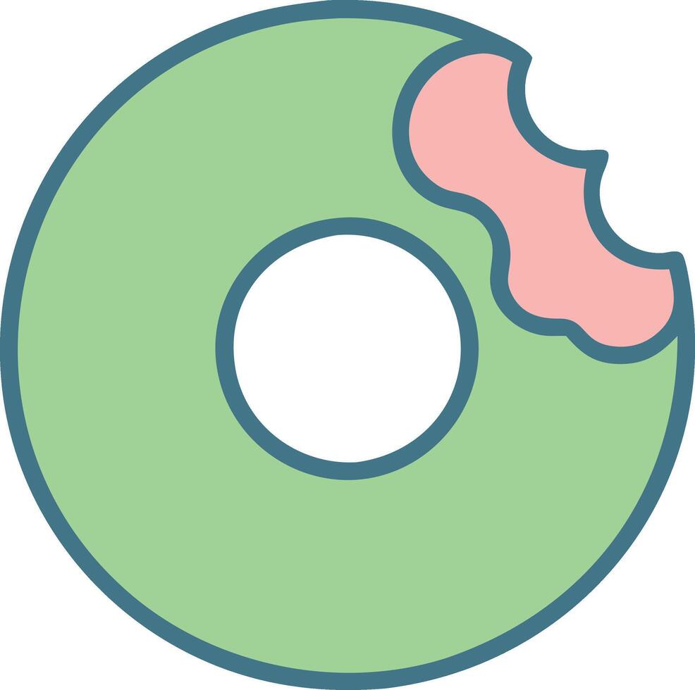 Watercolor Bitten Donut Painting vector