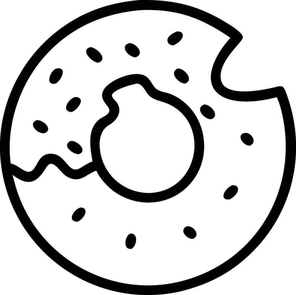 Creative Bitten Donut Concept Artwork vector