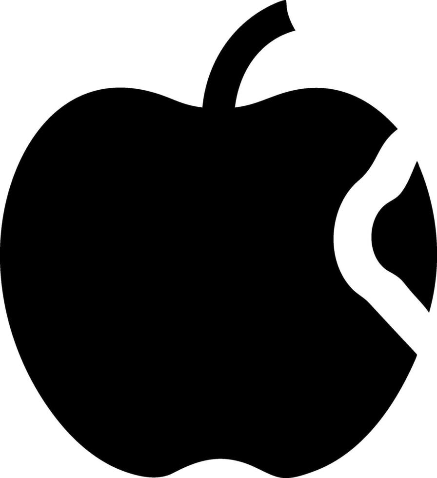 Bitten Apple with a Hidden Symbol Inside vector