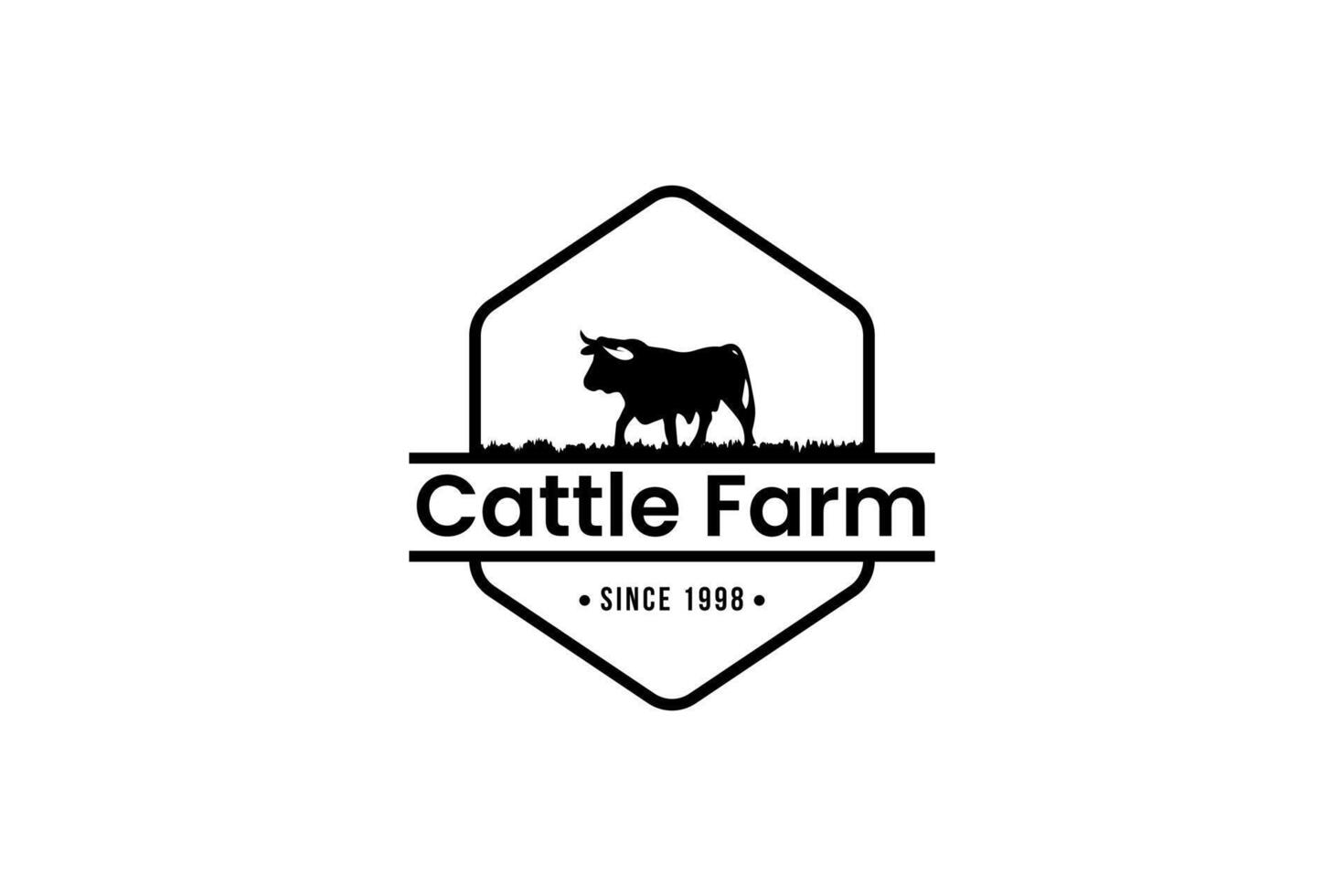 cattle farm logo icon illustration, logo items simple business vector