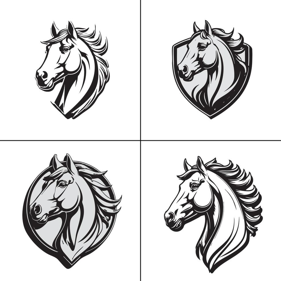 Horse head in elegant and masculine monochrome style vector
