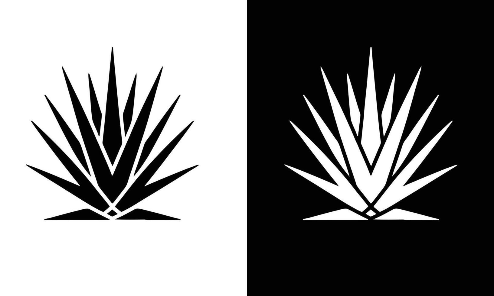 set of black silhouettes of plants vector