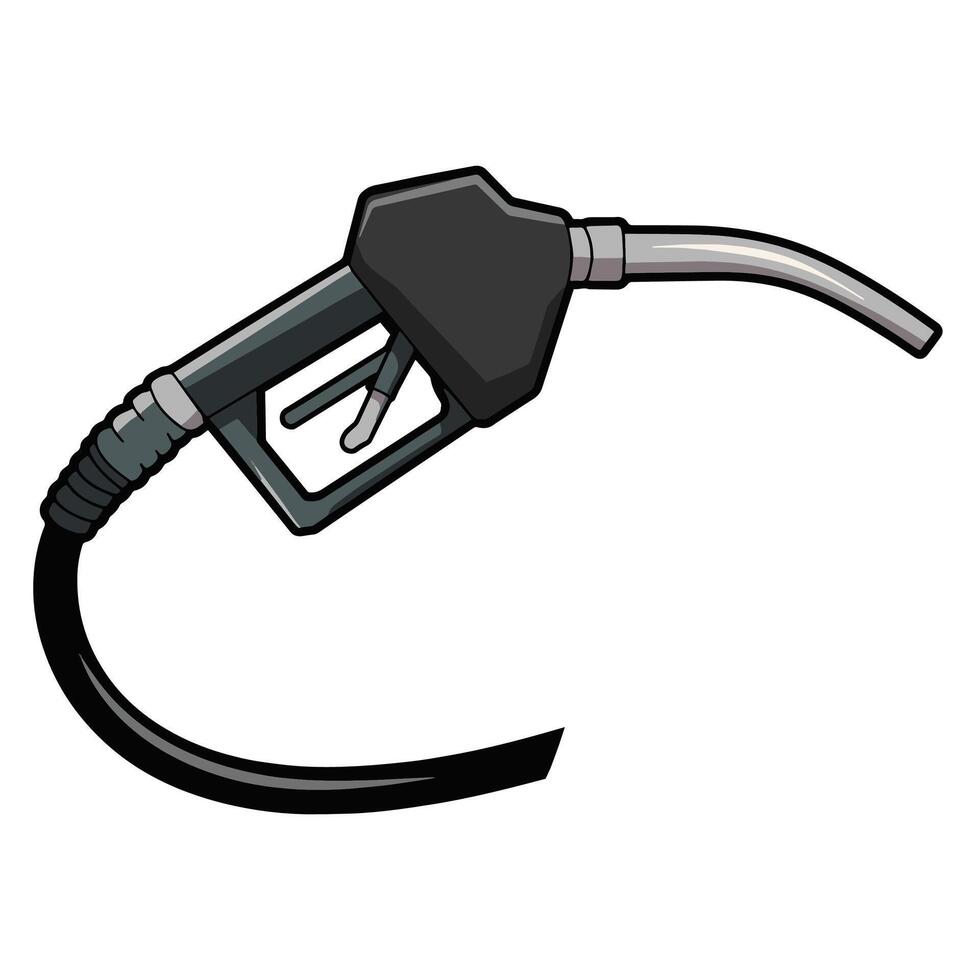illustration of a fueling nozzle for gasoline, diesel, or gas, isolated on a white background. Perfect for fuel station, energy, and transportation concepts. vector
