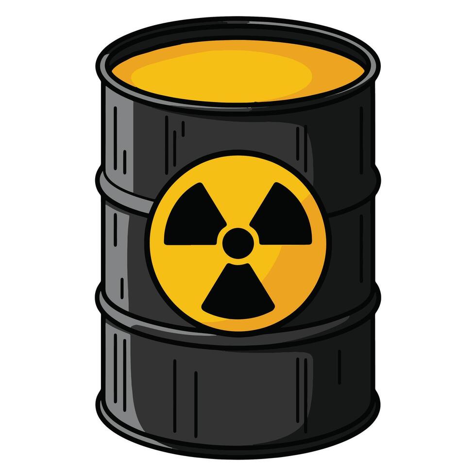 Toxic waste barrel icon. illustration of a radioactive biohazard container, representing environmental contamination and hazardous materials disposal. vector