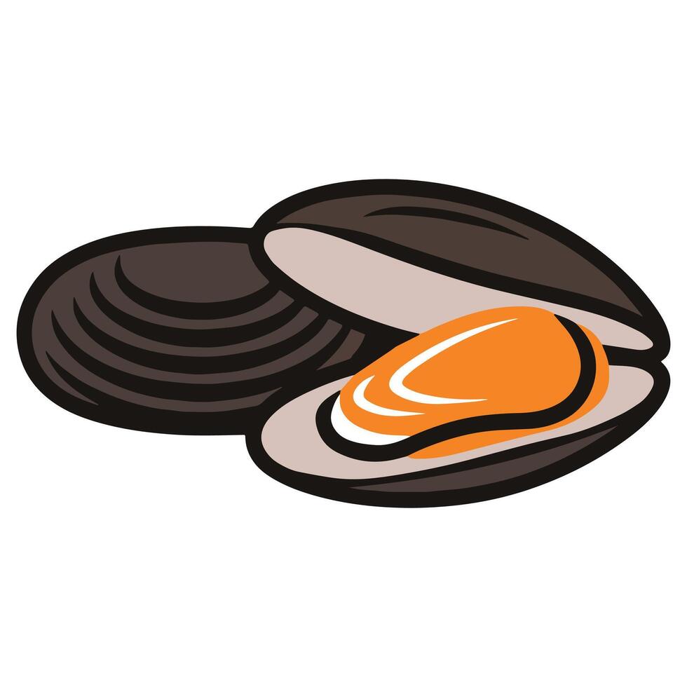 Fresh sea oyster, ideal for seafood dishes and gourmet delicacies. Isolated on white background. vector