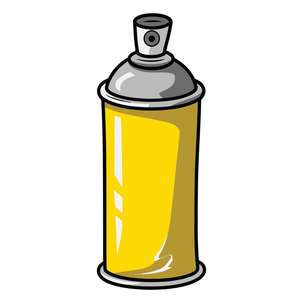 Paint spray flat design illustration. Simple and clean representation of a spray paint can, ideal for creative and art themed designs. vector