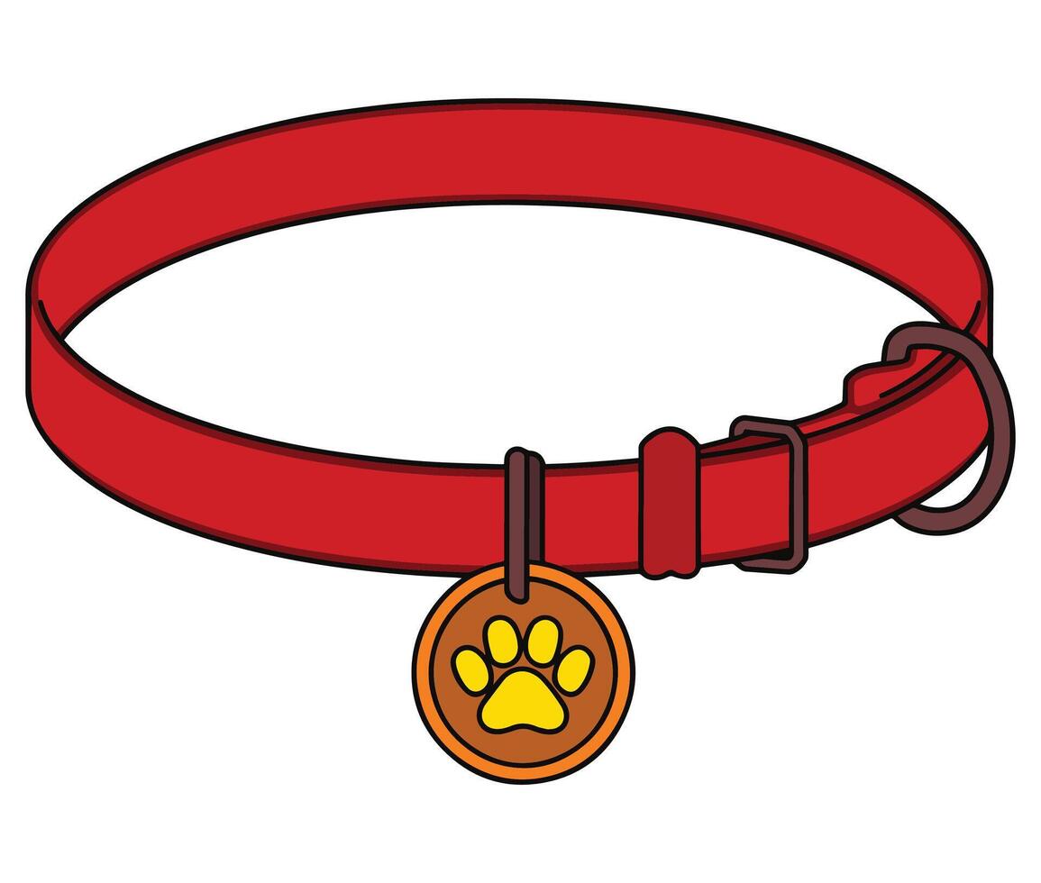 Pet Collar Icon. Simple illustration of a pet collar, isolated on a white background. Ideal for pet related designs, animal care themes, and pet product branding. vector
