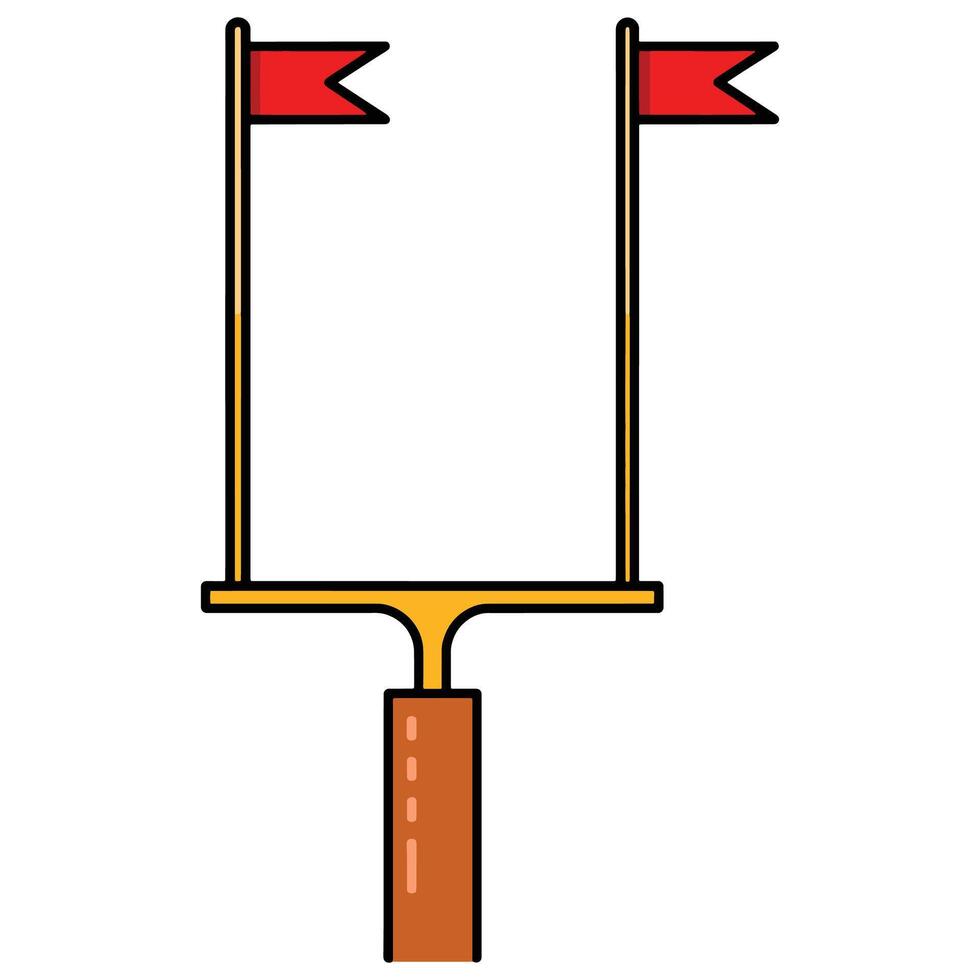 Rugby Goal Post Icon Illustration. Simple and clean design of a rugby goal post, perfect for sports themed graphics, game branding, and athletic projects. vector