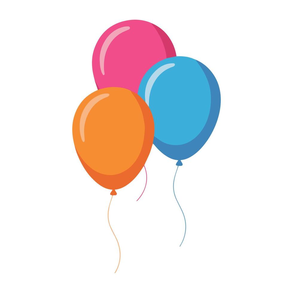 Colorful balloons icon on a background. illustration, ideal for celebration and party themes. vector