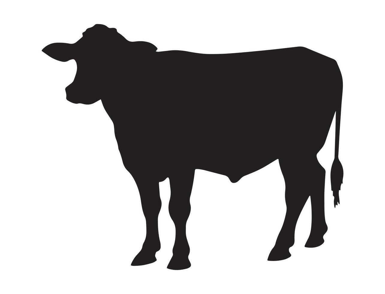 Cow silhouette, illustration. vector