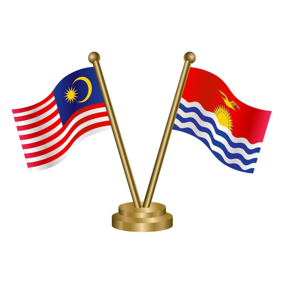Malaysia and Kiribati table flag. vector