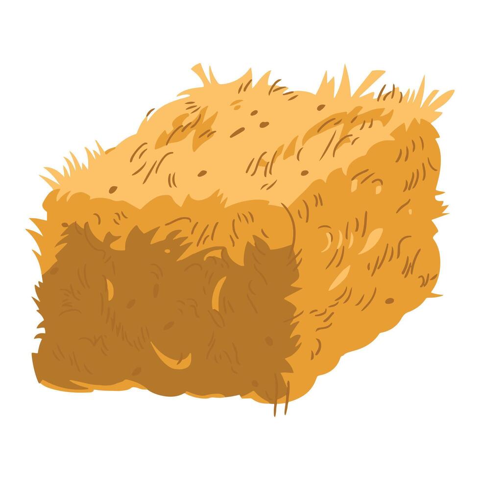 Farm straw bale, representing nature and agriculture. illustration ideal for rural themes and farming projects. vector