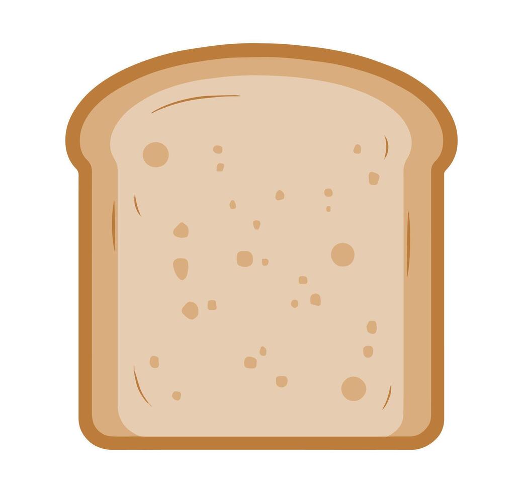 flat design single bread slice icon illustration vector