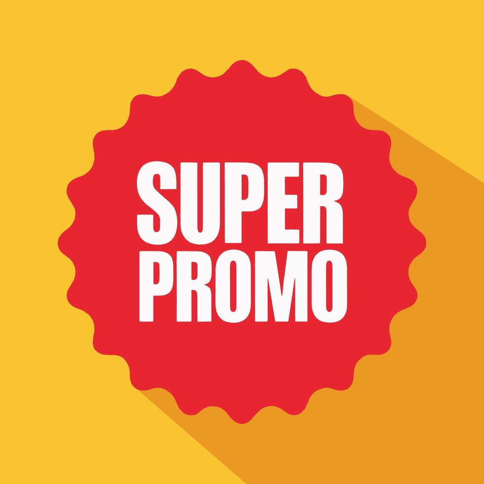 Seal stamp icon for super promo. Colorful illustration ideal for promotional designs and sale banners. Perfect for highlighting special offers. vector