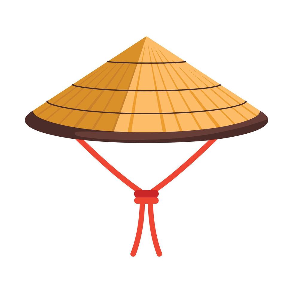 Asian conical hat illustration. Isolated traditional design, ideal for cultural, historical, or travel themed projects and graphics. vector