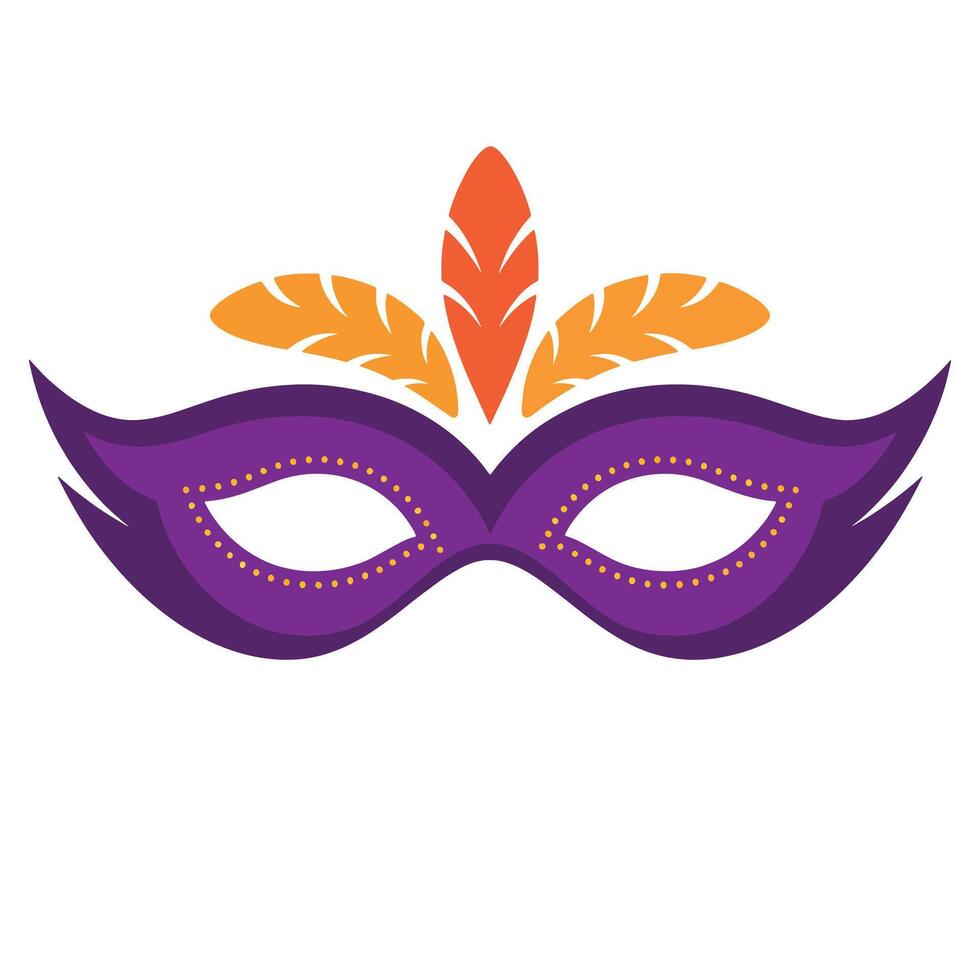 Mardi Gras mask, perfect for celebrating Mardi Gras. Elegant carnival mask icon , isolated on white background for web and mobile app design. vector