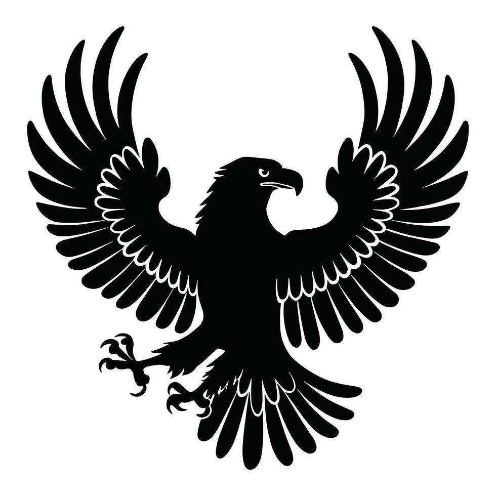 Eagle symbol illustration featuring a bold and dynamic design, isolated on a white background. vector