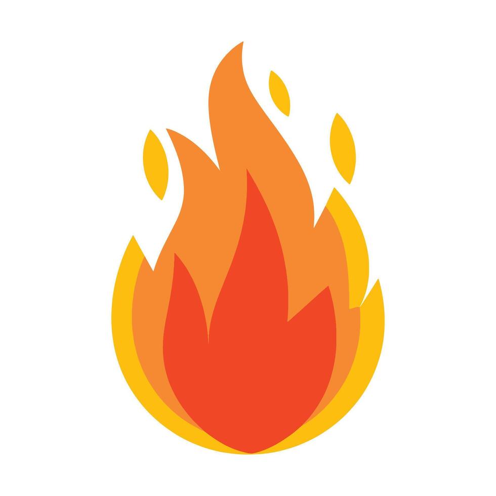 Fire flame icon illustration. Simple and bold flame design, ideal for hot, energy, burning graphics. vector