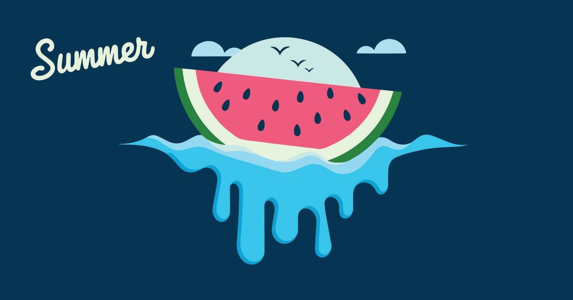 Watermelon background illustration . Vibrant summer design perfect for greeting cards, posters, or websites. vector