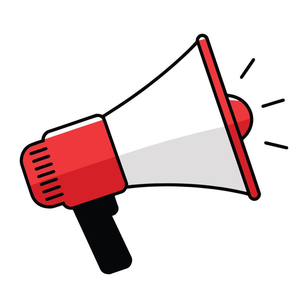 Marketing megaphone icon. illustration of a speaker symbol for alerts and promotion. vector