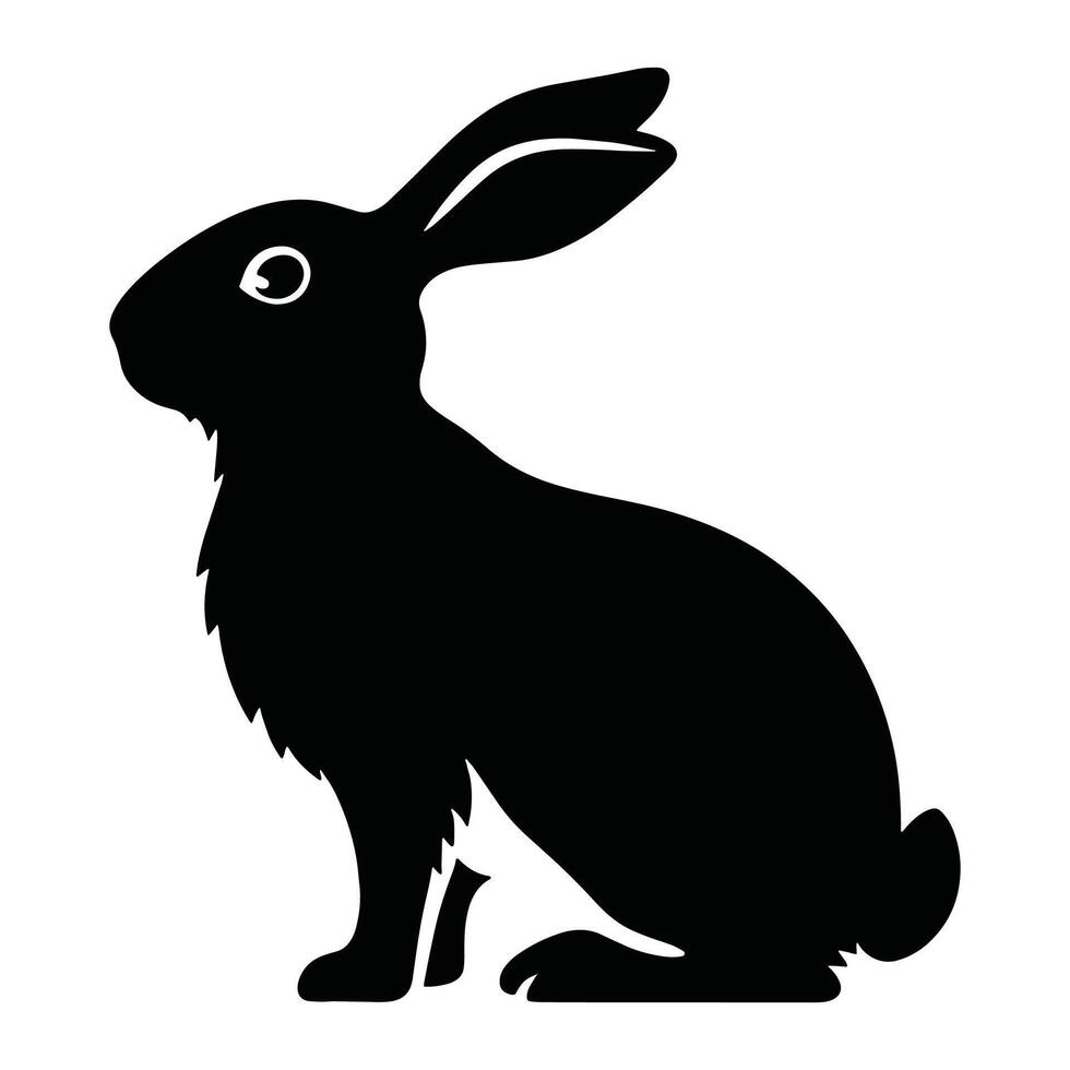 Simple and elegant rabbit logo design. A clean, modern silhouette of a bunny, perfect for branding, pet businesses, nature organizations, Easter graphics. vector
