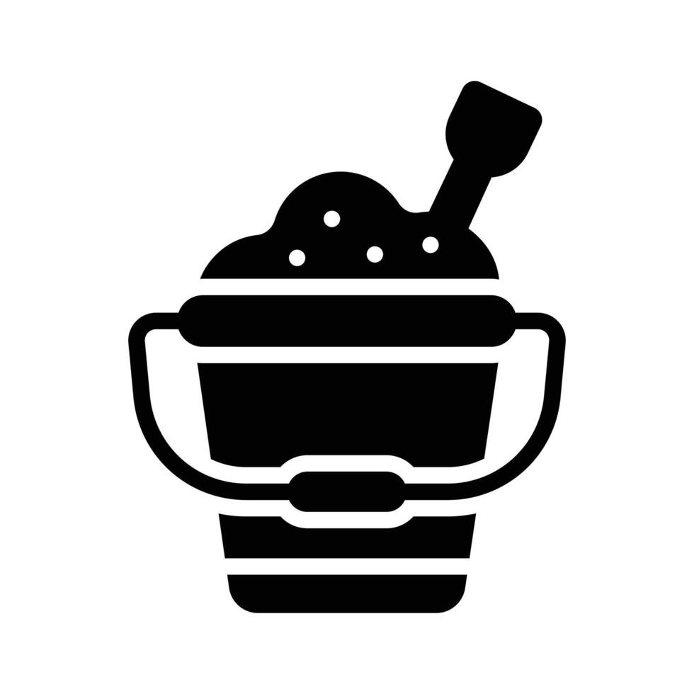 A sand bucket representing beach activities and vacations. vector