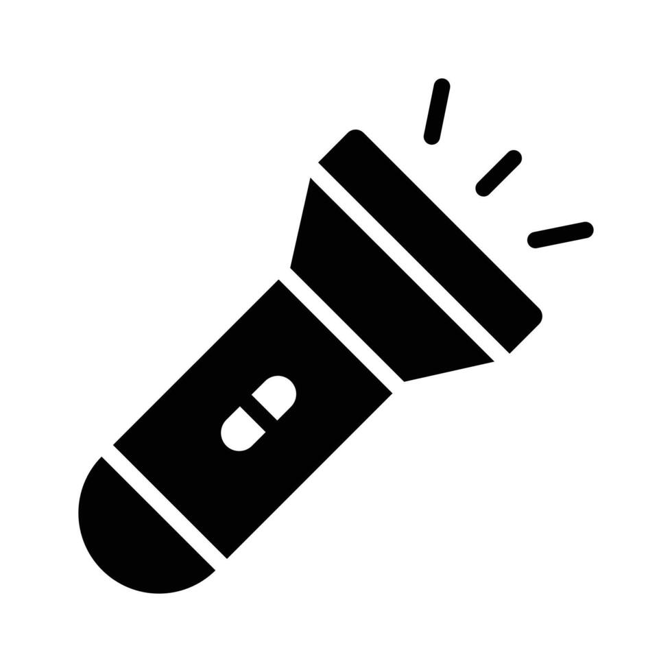 Flashlight icon for adventure, camping, and nighttime exploration. vector