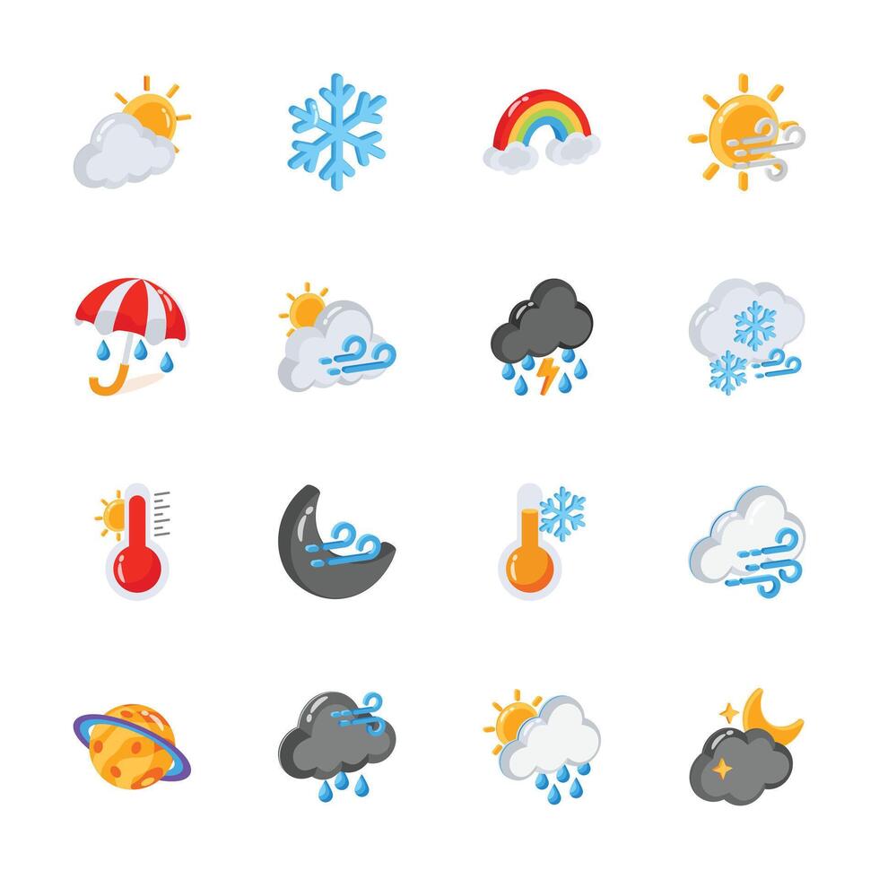 Download our premium pack of weather forecast 3d style icons vector