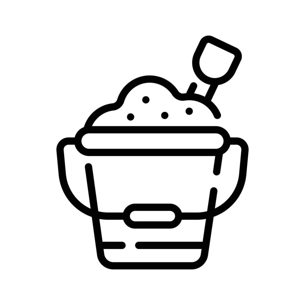 A sand bucket representing beach activities and vacations.. vector