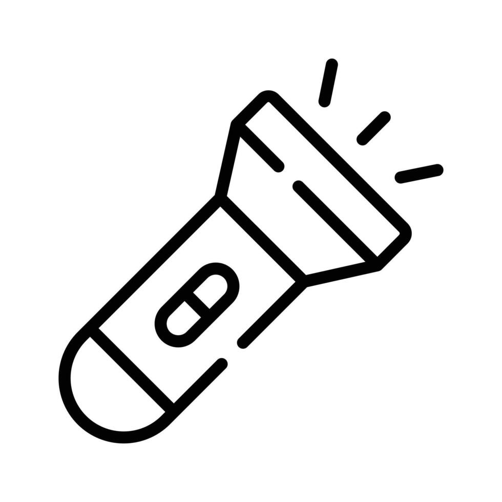 Flashlight icon for adventure, camping, and nighttime exploration.. vector