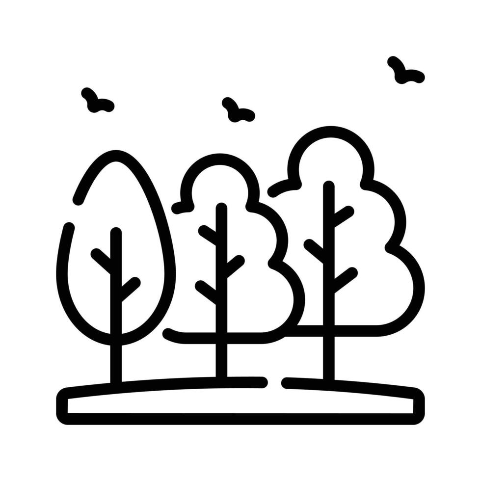 A nature inspired icon featuring trees, symbolizing outdoor adventures.. vector